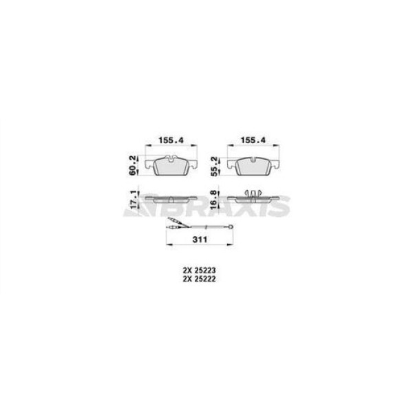 BRAXIS AB0362 Fren Balatası Ön 508 10- 