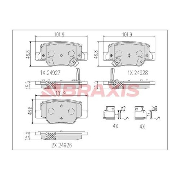 BRAXIS AB0618 Fren Balatası Arka Verso 09 -