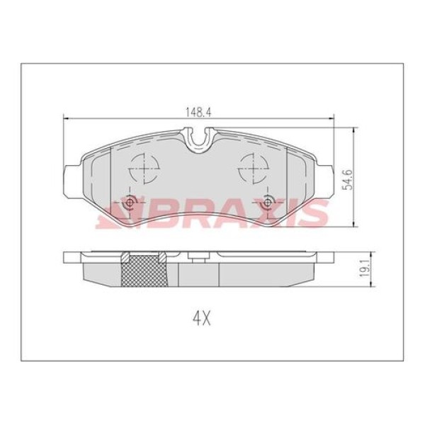 BRAXIS AB0631 Fren Balatası Arka Sprinter 907 910 211 214 311 314 316 319 414 416 419Cdı 18-