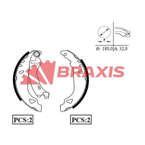 BRAXIS AC0004 Kampana Balata Tempra Tipo Punto 93- 180×32Mm 