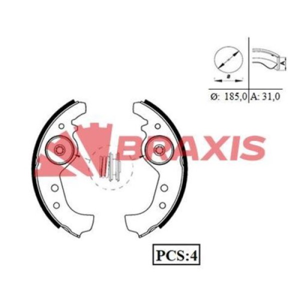 BRAXIS AC0005 ARKA FREN BALATASI PABUC UNO 59 