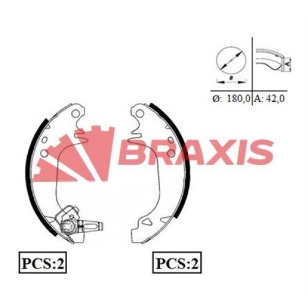 BRAXIS AC0006 ARKA FREN BALATASI PABUC R9 R11 R5 P309 (DELIK 6.0MM) 