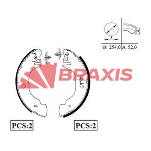 BRAXIS AC0008 Kampana Balata Transit T12 94-00 254×52Mm 