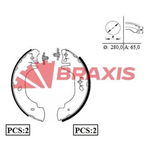 BRAXIS AC0009 ARKA FREN PABUCLU BALATA TRANSIT T15 2.5D 80PS 100PS 92>00 AVRUPA 91>93 