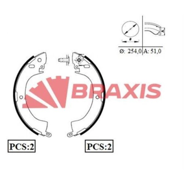 BRAXIS AC0022 Kampana Balata L200 86-96 L300 90-08 Pajero 82-99 270×52Mm 