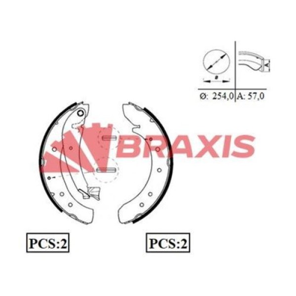 BRAXIS AC0026 Kampana Balata 18Q Scudo 07- Ducato 94-02 / Expert 07- Boxer 94-02 / Jumpy 07- Jumper