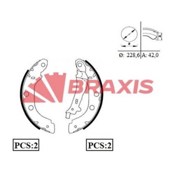 BRAXIS AC0027 Kampana Balata Kangoo I 98- / Primera P11 96- Büyük Tip 228,6×40Mm