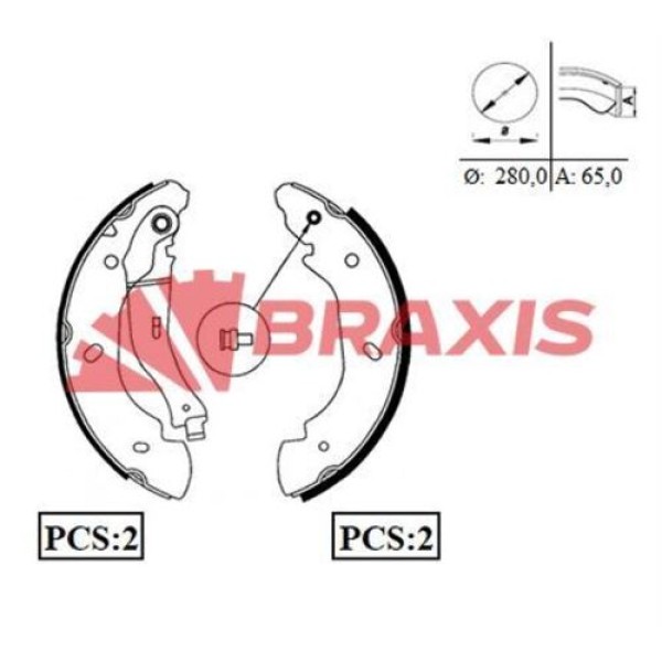 BRAXIS AC0038 Kampana Balata Transit V184 00-06 Arkadan Çekişli 280×64Mm 
