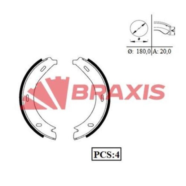 BRAXIS AC0040 El Fren Pabuç Balata Mercedes (W638) Vito 2,0 2,3 V230 Td V230 V200 V280 113 114