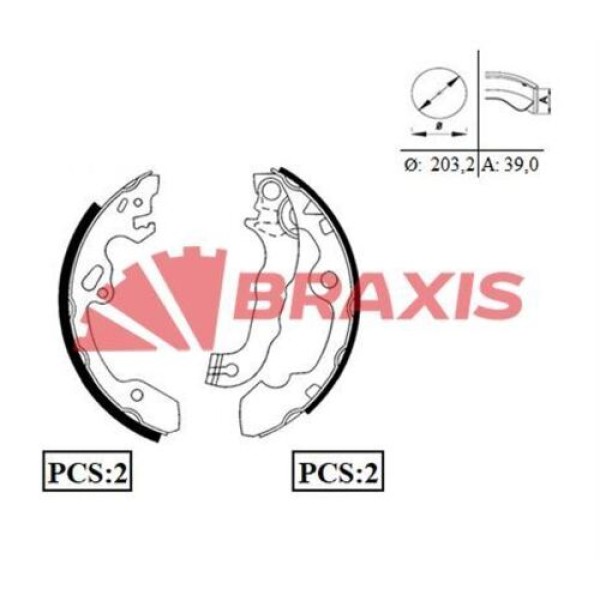 BRAXIS AC0044 Kampana Balata Arka Focus Cak 98-05 I 98- 203×38 