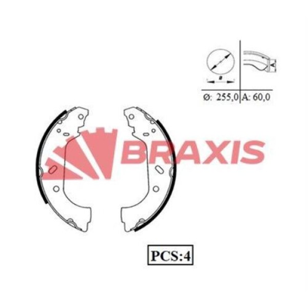 BRAXIS AC0048 Kampana Balata Scudo / Expert / Evasıon Jumpy 255×60Mm