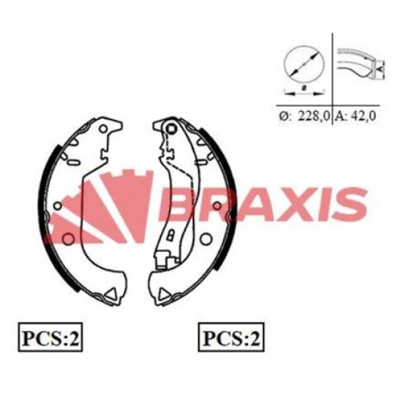 BRAXIS AC0050 Kampana Balata 228,6×42Mm 