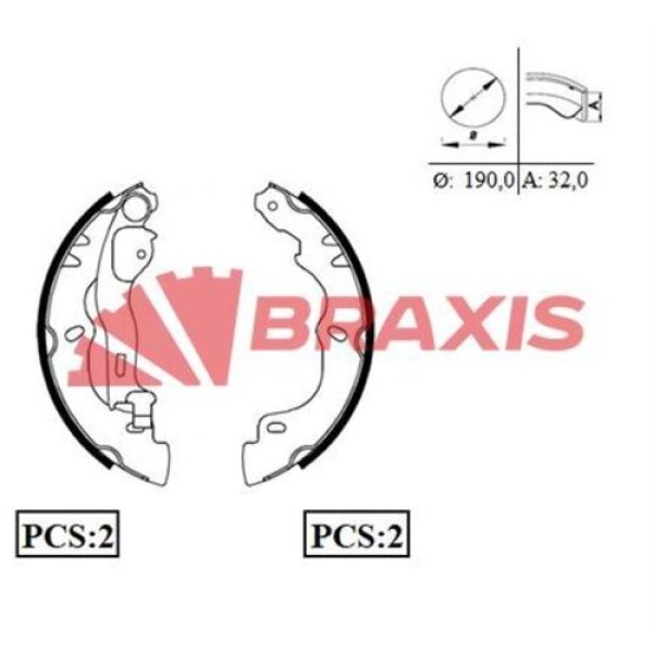 BRAXIS AC0051 ARKA FREN BALATASI PABUC PALIO 1.4 1.6 96> 