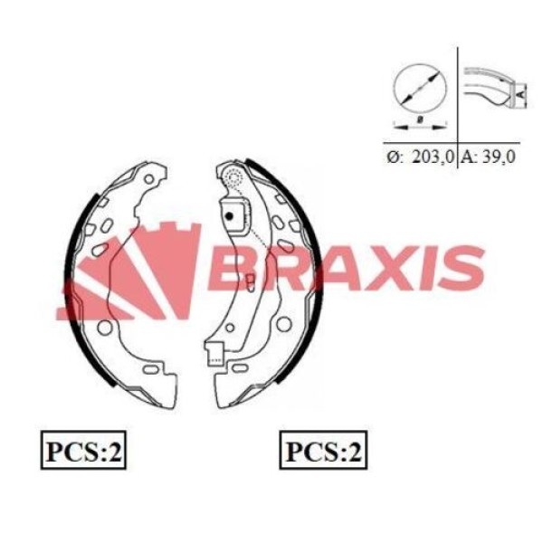 BRAXIS AC0062 Kampana Balata CLIO II 01- CLIO IV 13- CLIO IV Symbol Kangoo III Captur / Logan Logan 
