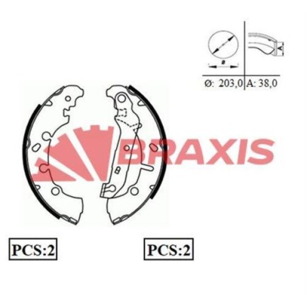 BRAXIS AC0065 Kampana Balata Fiesta Cb1 08-12 IV 95- Fiesta Cb1 08-12 V 01- Fusion 02-12 02- Ka Puma