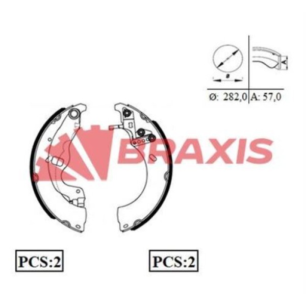 BRAXIS AC0068 ARKA FREN PABUCLU BALATA J9 PREMIER 09> KARSAN J9 