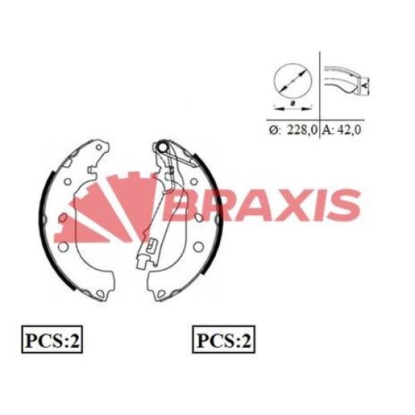 BRAXIS AC0069 Kampana Balata Linea 07- Fiorino 08- Qubo 08- Punto Evo 09- Grande Punto / Bipper 08- 