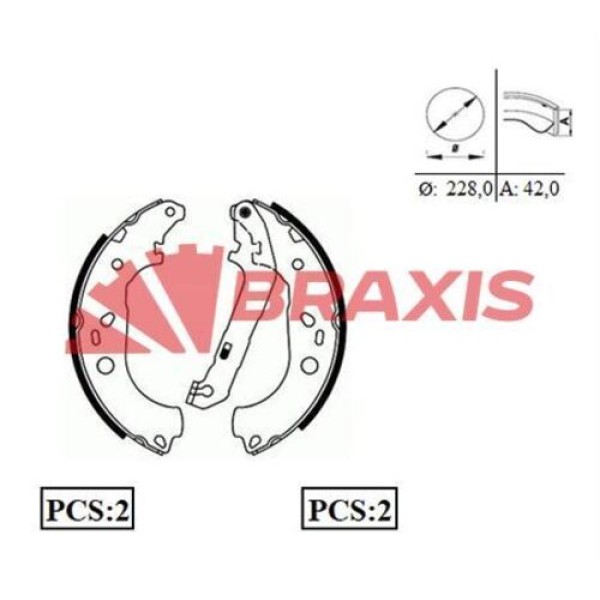 BRAXIS AC0079 Kampana Balata Focus Cak 98-05 II 04- Abs'Siz 228×42