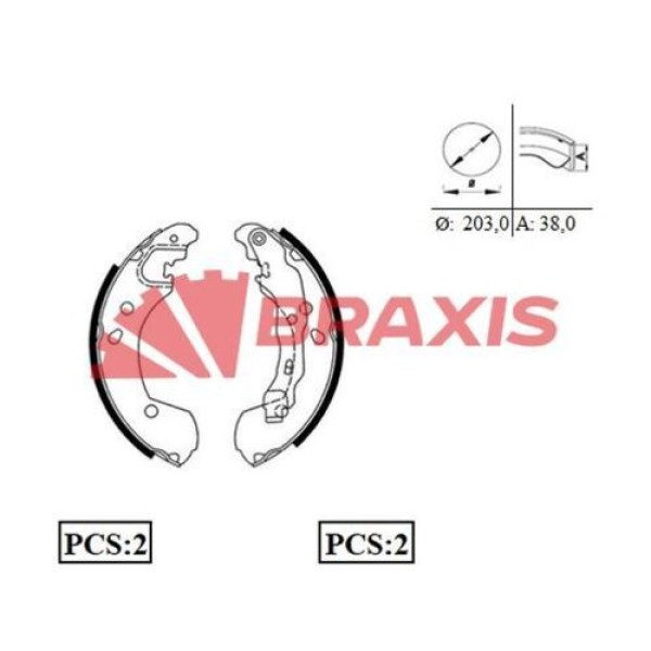 BRAXIS AC0087 Kampana Balata CLIO III 05- Modus 04- / Micra K12 02- Note 06- 203,2×38Mm 