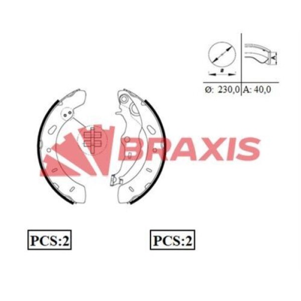 BRAXIS AC0089 Kampana Balata Arka B-Max 12- 12- Tourneo Courier C4A 14- 14- 