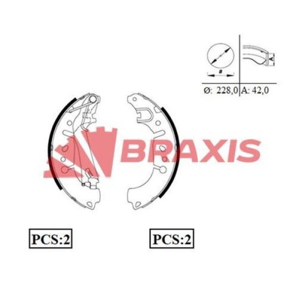 BRAXIS AC0095 ARKA FREN BALATASI PABUC EGEA 1.3D 1.4 1.6 FIAT 500L 0.9 1.3D 