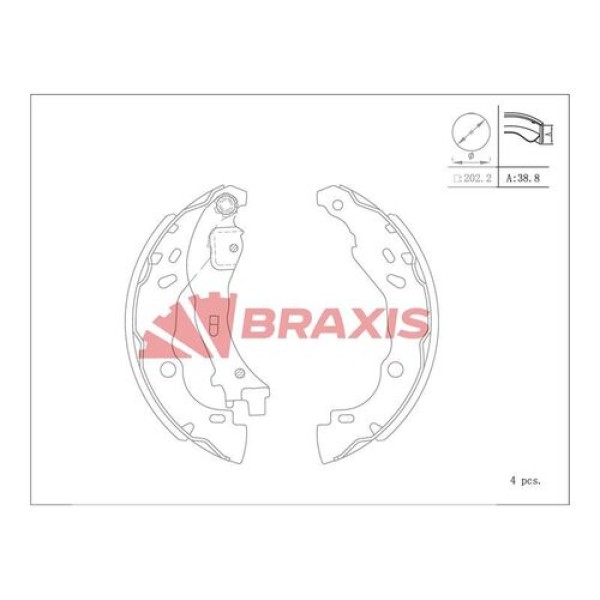 BRAXIS AC0120 Fren Balatası Arka Kampana Ypsılon 03-11 / 1007 05- / C2 02- C3 02- 1.1 1.2 1.4 HDI 20 