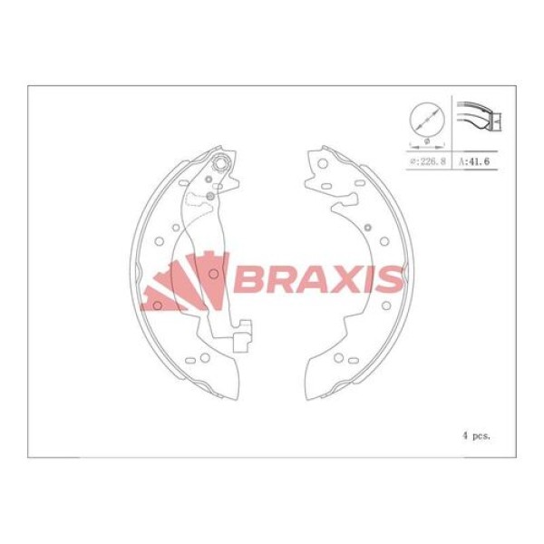 BRAXIS AC0122 Fren Balatası Arka Kampana Bmw 3 E30 82-93 228×41 