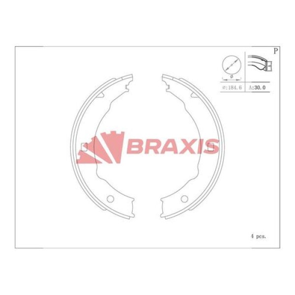 BRAXIS AC0148 EL FREN BALATASI 406 95> 04 607 00> 11 XSARA 1.8 98> 04 185×29 