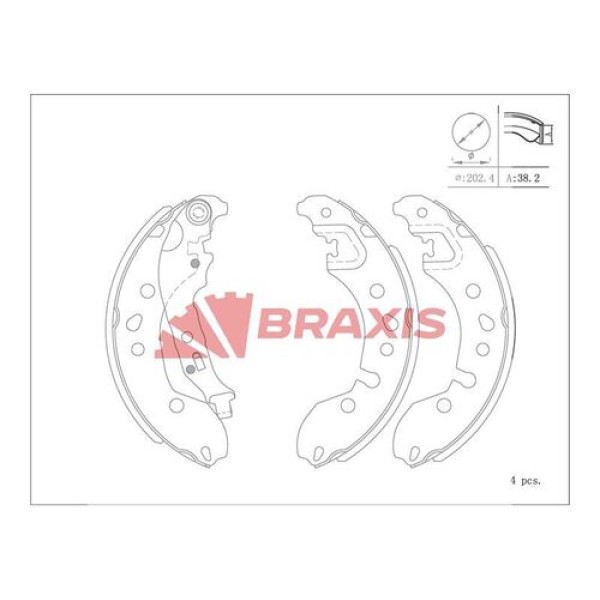 BRAXIS AC0209 Kampana Balata CLIO II 1.5DCI 05- Symbol 98- Twingo II 07- / Fortwo Forfour 14- 