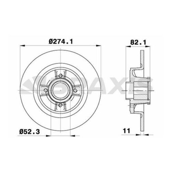 BRAXIS AD0087 Fren Diski Arka Diski Megane I Grandtour Scenic I Grande Scenic II 1.4 1.6 1.8 1.9 2.0