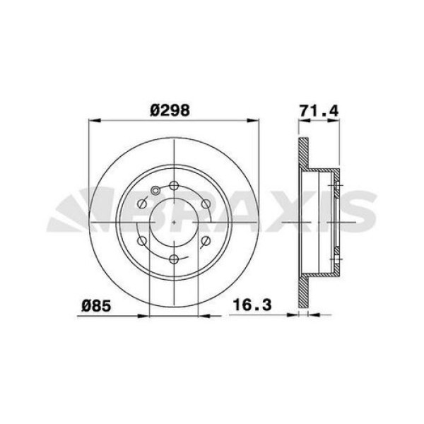 BRAXIS AD0221 Fren Diski Arka Crafter 06- / Sprinter 06- Düz 298Mm 