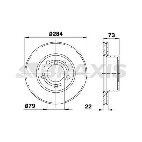 BRAXIS AD0251 Fren Diski Ön Bmw 1 E87 04- Havalı 284Mm 