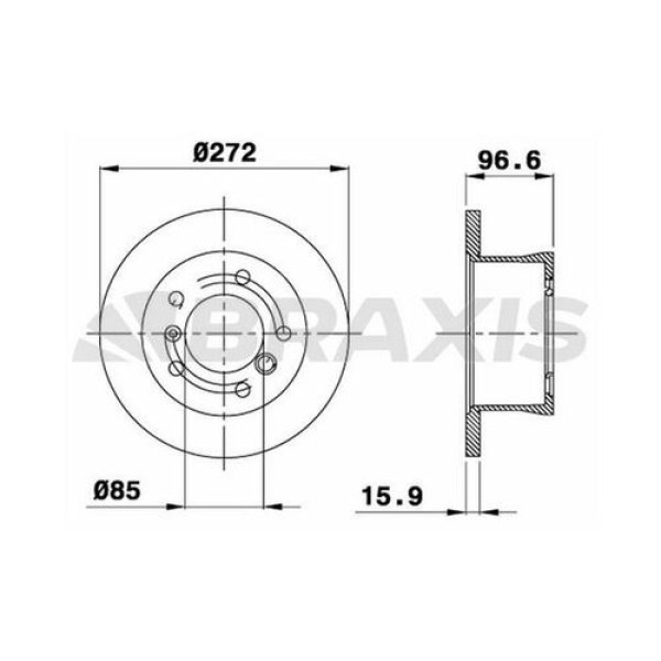 BRAXIS AD0256 Fren Diski Arka Sprinter 208D 210D 212D 214 95- Lt28-Lt46 Lt35 2.3 2.5Sdı 2.5TDI 2.8TD
