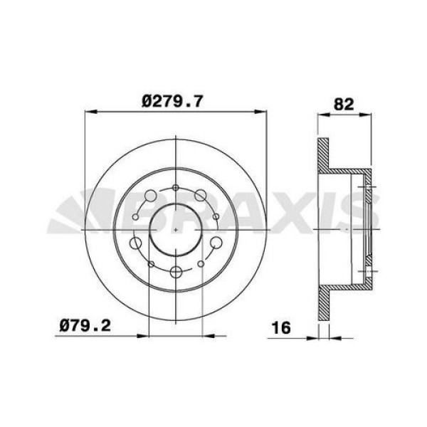 BRAXIS AD0348 Fren Diski Arka (Tüm Modeller) Ducato / Boxer / Jumper 2.0HDI-2.2HDI-2.8HDI(00-13) 18Q 