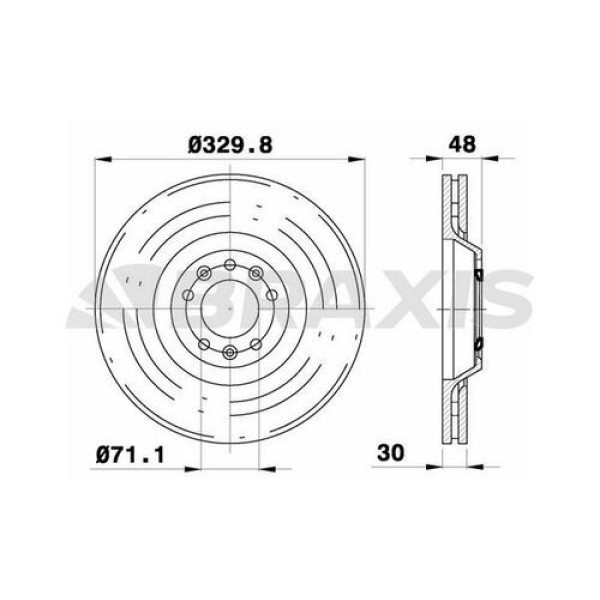 BRAXIS AD0400 Fren Diski Ön 407 607 Yeni Model 04- 2.2 16V 3.0 / C5 III 05- C6 05- 2.2 HDI Havalı 33 