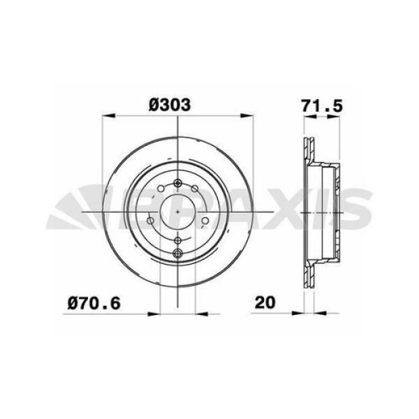 BRAXIS AD0414 Fren Diski Arka Antara 07-17 / Captiva 06- Havalı 303Mm 