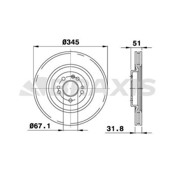 BRAXIS AD0975 Fren Diski Ön M-Class W163 3.7 I 4.0 Cdı 4.3 I 5.0 I 5.4 I 55Amg 97- 