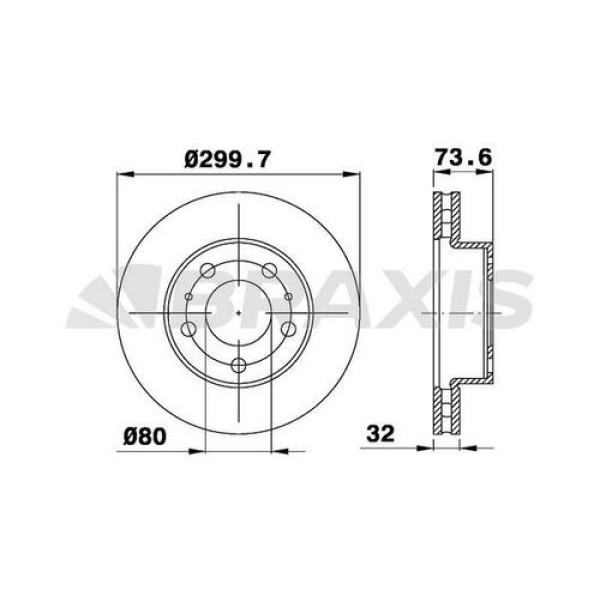 BRAXIS AD0985 Fren Diski Ön Ducato / Boxer / Jumper III 06- Havalı 300Mm 