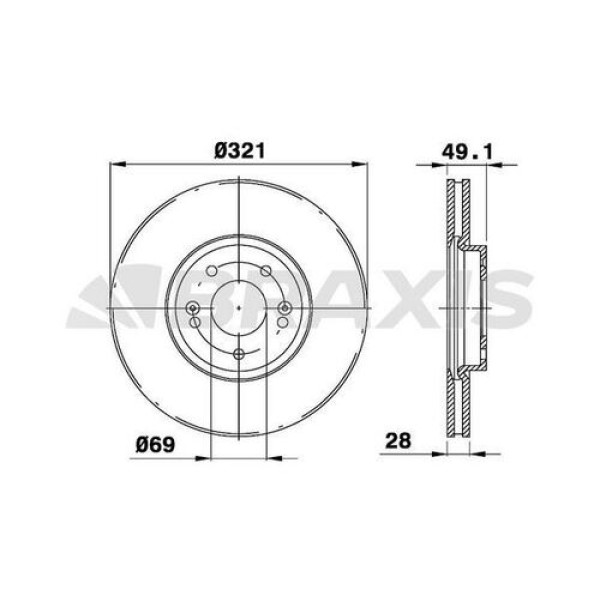 BRAXIS AD0991 Fren Diski Ön Santafe 2 2.2CRDI 