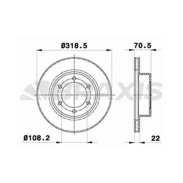BRAXIS AD1003 Fren Diski Ön Toyota 4-Runner Land Cruiser 