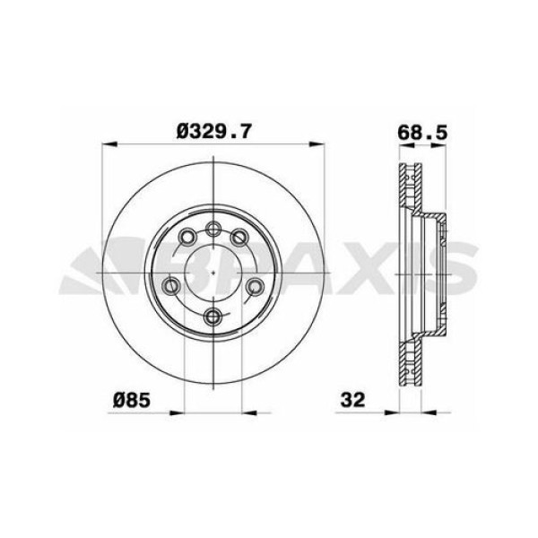 BRAXIS AD1005 Fren Diski Ön Touareg 3.2I 4.2I