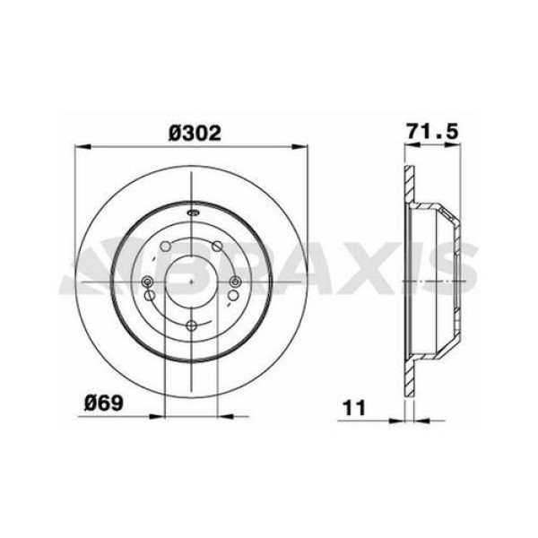 BRAXIS AD1035 Fren Diski Arka Santafe 2 3 3.5I 