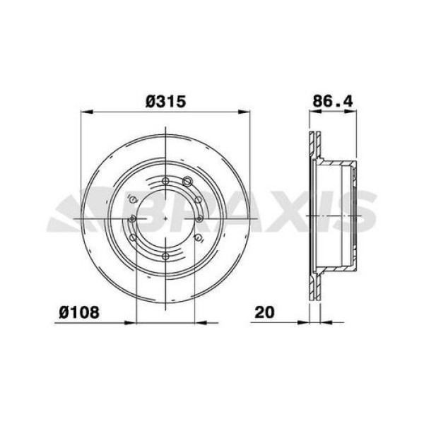 BRAXIS AD1037 Fren Diski Arka Hyundai Terracan 2.5Td 3.5I 