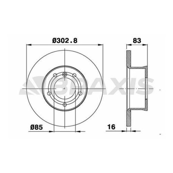 BRAXIS AD1039 Fren Diski Ön 463 G230 Ge G300 Ge G320 G250 D G300 Td G350 Td 93-