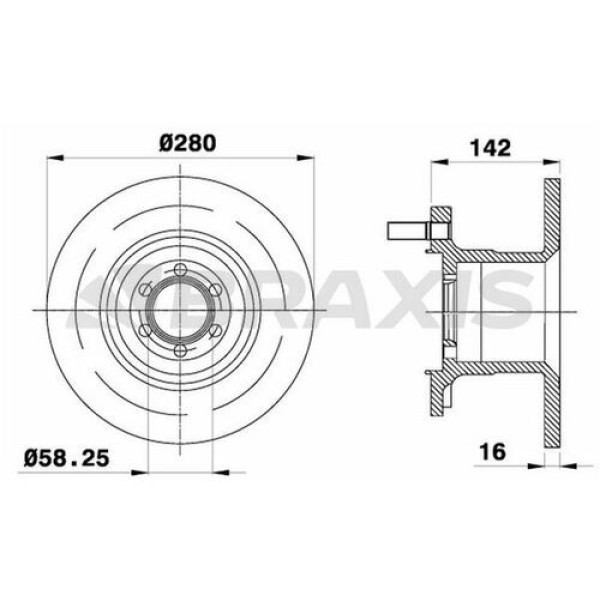 BRAXIS AD1057 Fren Diski Ön Daily II 2.5Td 