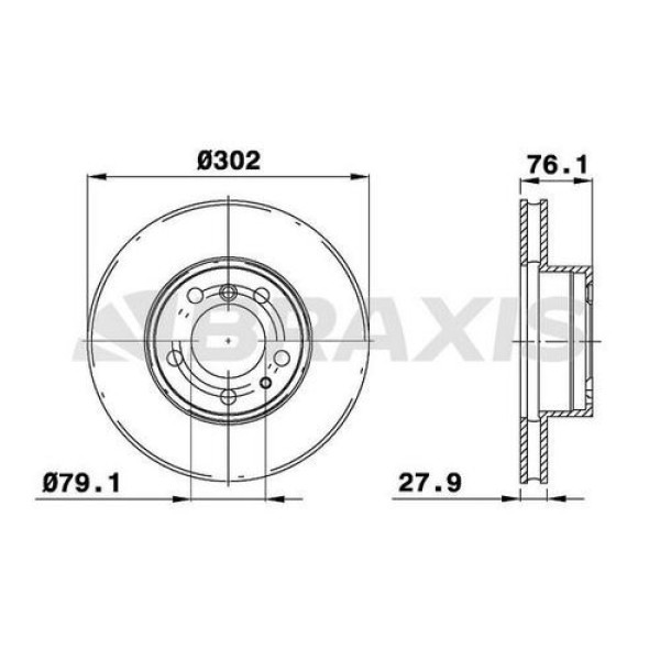BRAXIS AD1064 Fren Diski Ön Bmw Serıe 5 7 4.0I 5.0I 5 Serisi E34 7 Serisi E32
