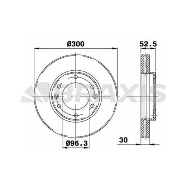 BRAXIS AD1065 Fren Diski Ön Hyundai H1 Mini Bus 2.5CRDI