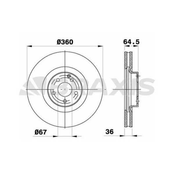 BRAXIS AD1070 Fren Diski Ön Mercedes Cla Cl Cls E S Sl Slk 