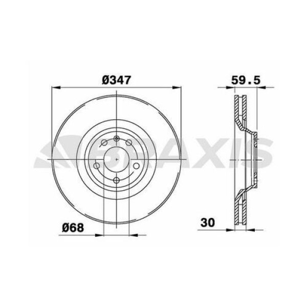 BRAXIS AD1086 Fren Diski Ön A6 Avant Allroad 04-11 