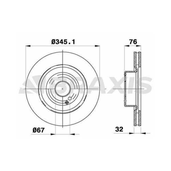 BRAXIS AD1094 Fren Diski Ön Havalı S-Serisi W220 S55Amg 04 99-08 02 S-Serisi Coupe C215 Cl55 Amg Cl6